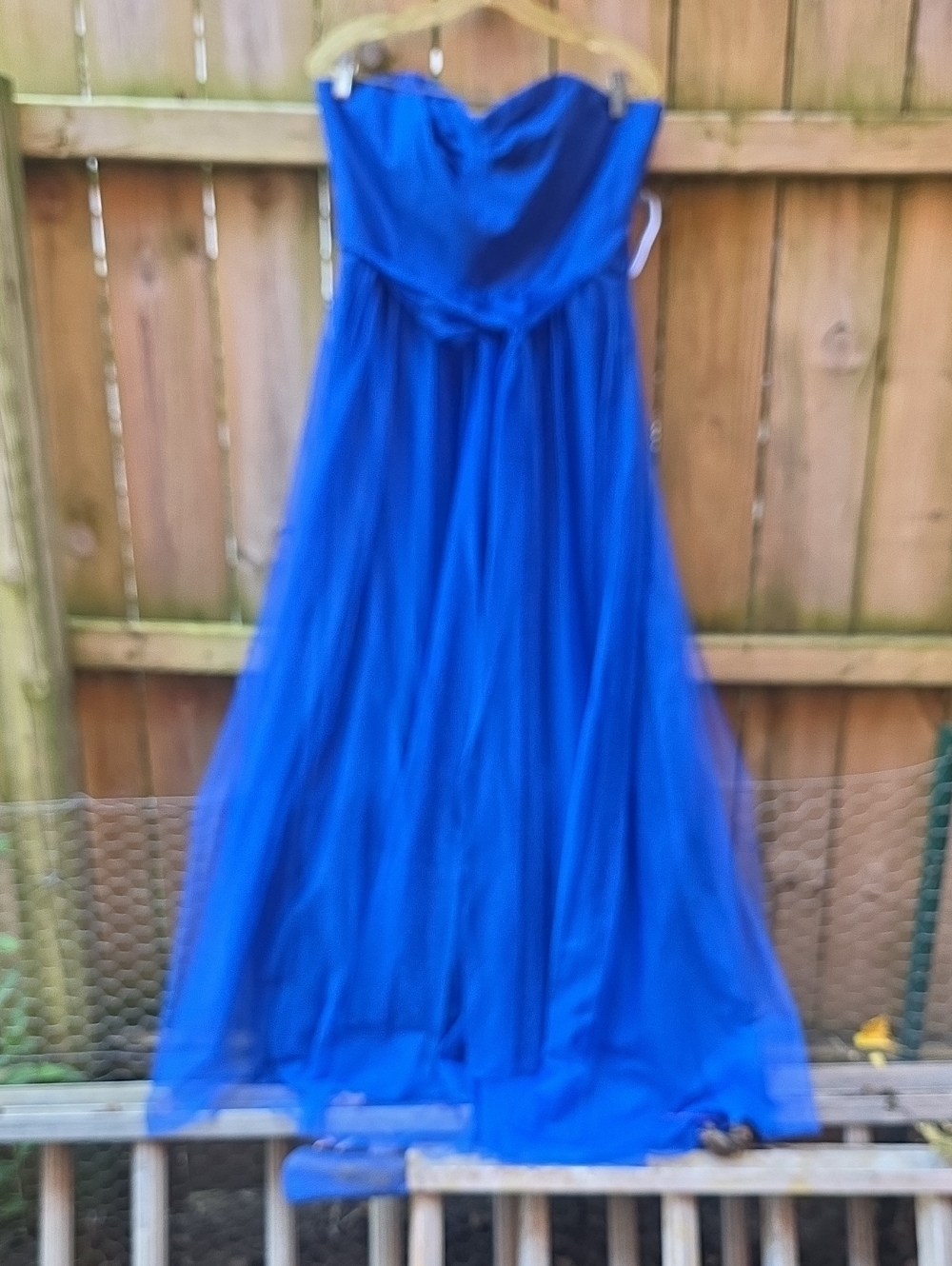 Strapless Royal Blue Evening Gown